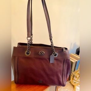 COACH pebbled leather shoulder bag